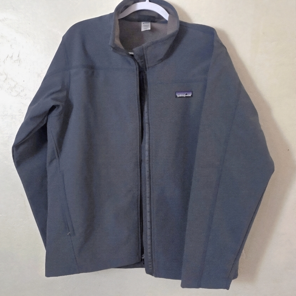 Patagonia Gray Leeway Windproof Softshell Fleece … - image 1